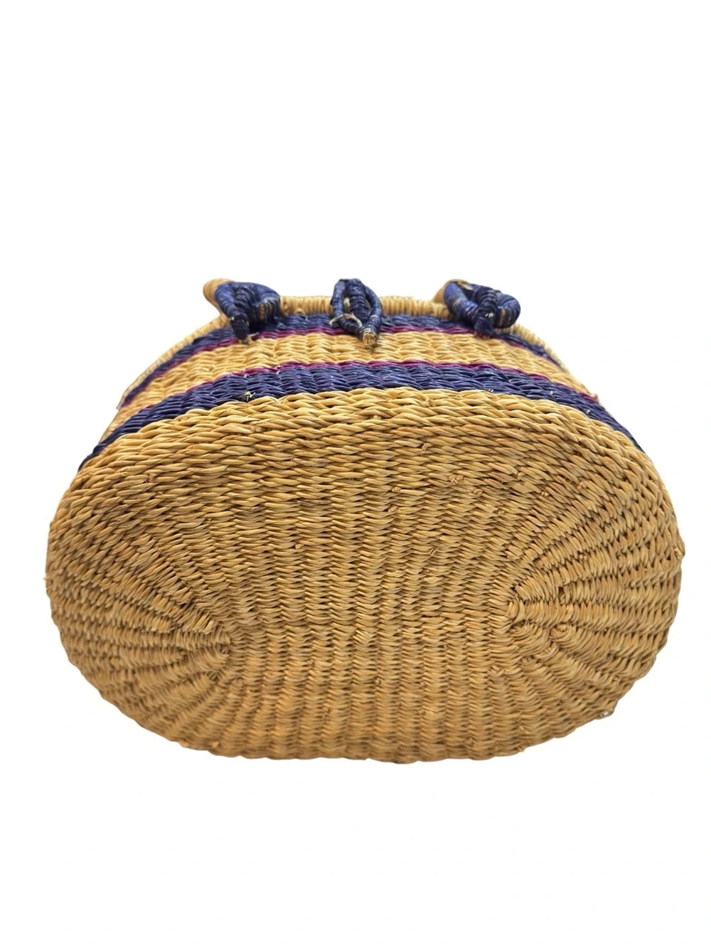 VTG Globebin Hand Woven Artisan Picnic Basket Bolga Del Ray Style